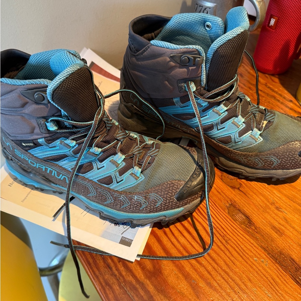 La Sportiva Charcoal and Aqua Hiking Boots
